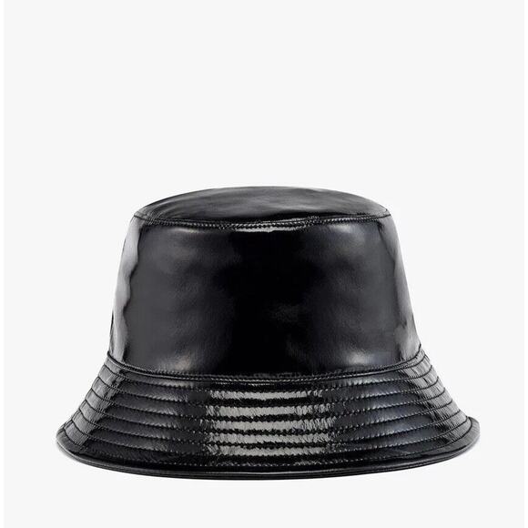 MCM Meta Cyberpunk Logo Embroidery Bucket Hat In Glossy Black NWT $350 - Picture 4 of 14